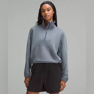 Lululemon Softstreme Half Zip. Blue grey.